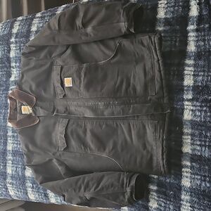 Carhartt Black Traditional Coat with Brown Collar
